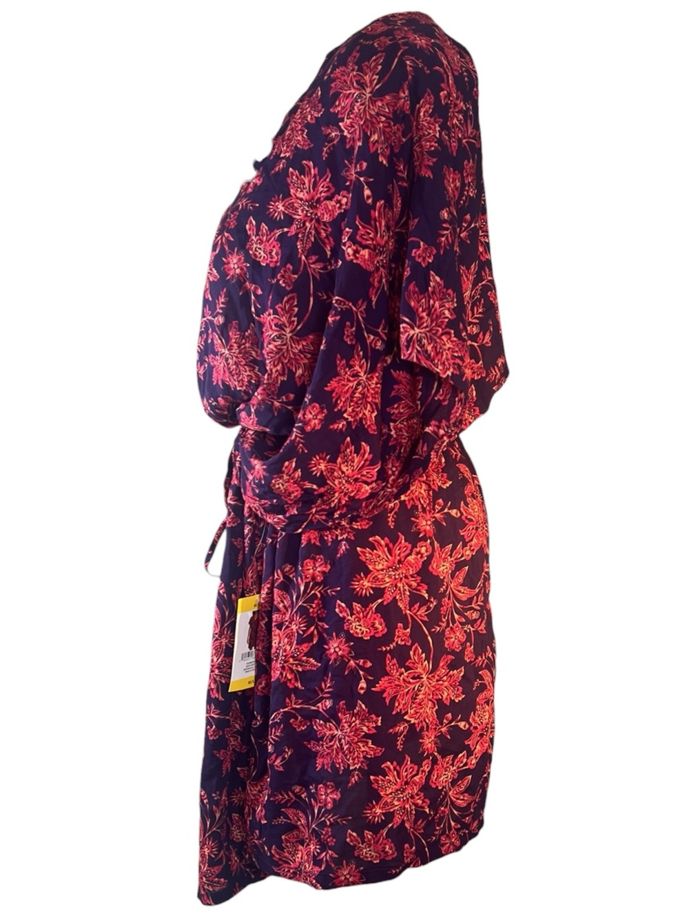 Land’s End Floral Navy and Pink V-Neck Swim Cover Up Beach Cruise Vacation Pool - Picture 4 of 7